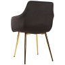 GRETTA (DC836) Стул мягкий с подлокотниками, ЧЕРНЫЙ#G62-50 велюр, каркас металл золото