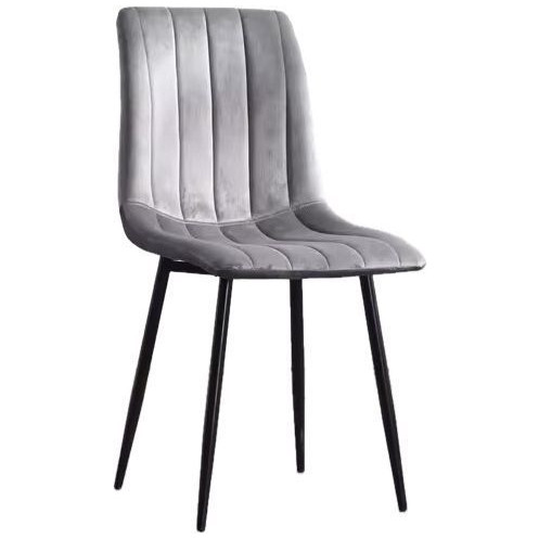 Стулья C921/DC811 Стул мягкий, СЕРЫЙ#h19 велюр, каркас металл черный КРУГЛЫЙ
