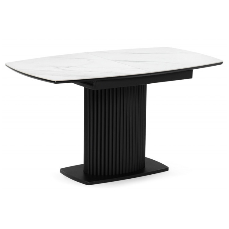 ФЕСТЕР 160 стол с керамической столешницей, цвет белый мрамор (snow white) / черный