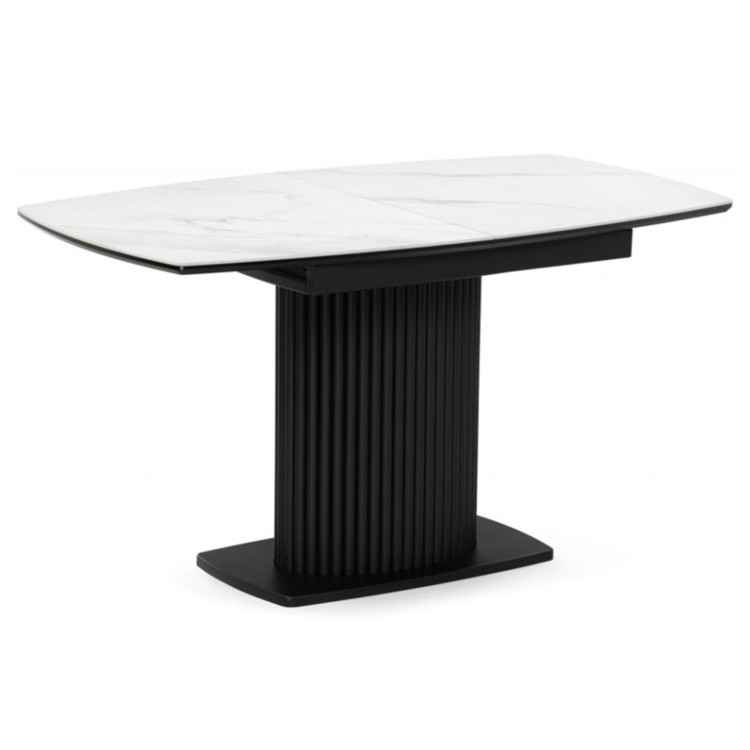 ФЕСТЕР 160 стол с керамической столешницей, цвет белый мрамор (snow white) / черный