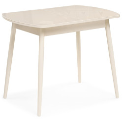 КАЛВЕРТ кремовый стеклянный обеденный стол