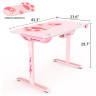 Игровые столы Стол для компьютера (для геймеров) Eureka I1-S, розовый