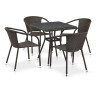 Обеденные группы Комплект плетеной мебели T282BNT/Y137C-W53 Brown 4Pcs