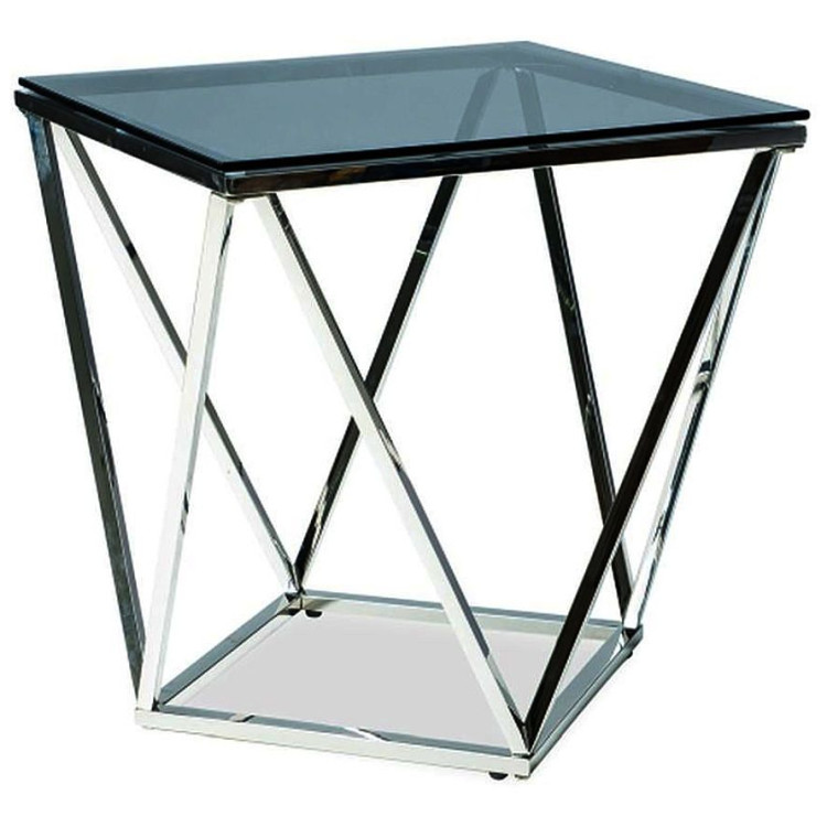 Журнальные столики CS-14-1 Стол Журнальный стеклянный 50*50*55, основание металл хром Журнальные столики CS-14-1 Стол Журнальный стеклянный 50*50*55, основание металл хром