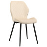 Стулья DC828 Стул мягкий, БЕЖЕВЫЙ#G62-03 велюр, каркас металл черный КРУГЛЫЙ