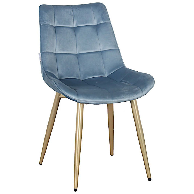 Стулья DC705 Стул мягкий, СИНИЙ КАМЕНЬ#G62-43 велюр, каркас металл шампань