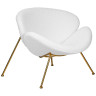 Кресла дизайнерские Кресло дизайнерское DOBRIN EMILY, белый (букле) ткань, золотое основание
