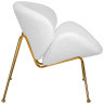 Кресла дизайнерские Кресло дизайнерское DOBRIN EMILY, белый (букле) ткань, золотое основание