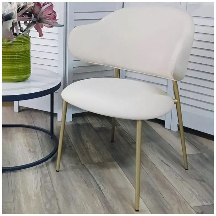 SIENA стул с обивкой тканью, цвет латте (BOSTON-102) / каркас шампань, ®DISAUR