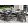 Садовые комплекты для отдыха "Амароне" обеденная группа из искусственного ротанга на 6 персон, цвет графит Садовые комплекты для отдыха