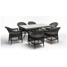 Садовые комплекты для отдыха "Амароне" обеденная группа из искусственного ротанга на 6 персон, цвет графит Садовые комплекты для отдыха