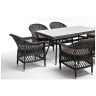 Садовые комплекты для отдыха "Амароне" обеденная группа из искусственного ротанга на 6 персон, цвет графит Садовые комплекты для отдыха