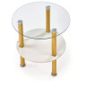 Стеклянные столики Стол журнальный Halmar DUCAT S (белый мрамор/прозрачный/золотой)