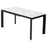 Стол обеденный CORNER 120 раздвижной, столешница керамическая HIGH GLOSS STATUARIO WHITE MARBLE CERAMIC, каркас BLACK, DISAUR