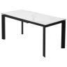 Стол обеденный CORNER 120 раздвижной, столешница керамическая HIGH GLOSS STATUARIO WHITE MARBLE CERAMIC, каркас BLACK, DISAUR