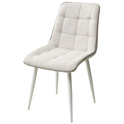 Стул CHIC HE622-01/ HE622-05 топленое молоко, ткань/ белый каркас М-City