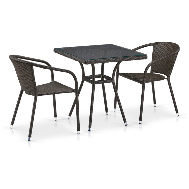 Кофейные комплекты Комплект плетеной мебели T282BNT/Y137C-W53 Brown 2Pcs