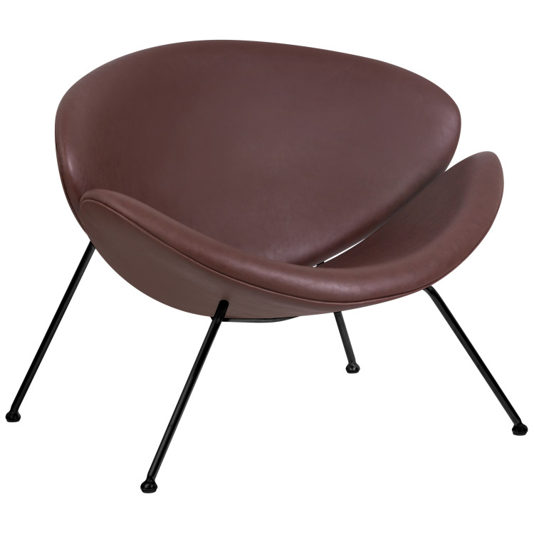 Кресла дизайнерские Кресло дизайнерское DOBRIN EMILY, коричневый винил YP5, черное основание