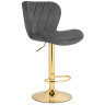 PORCH барный стул с обивкой тканью велюр, цвет dark gray / golden каркас