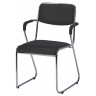 EVERPROF FIX PLUS кресло с подлокотниками для посетителей с обивкой экокожей, цвет черный / основание хром