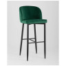 Барные стулья Оскар велюр изумрудный, обивка из практичной и устойчивой к истиранию мебельной велюровой ткани,