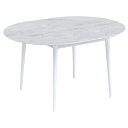Стол BOLERO 105 см Жемчужный Перито (Белый Мрамор), HPL / Белый М-City обеденный стол с пластиковой столешницей