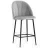 Полубарные стулья Логан велюр светло-серый ножки металл черный