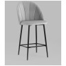 Полубарные стулья Логан велюр светло-серый ножки металл черный