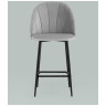 Полубарные стулья Логан велюр светло-серый ножки металл черный