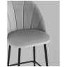 Полубарные стулья Логан велюр светло-серый ножки металл черный