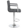 DOBRIN KRUGER ARM барный стул с регулировкой по высоте с обивкой экокожей, цвет серый