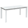 Стол обеденный CORNER 120 раздвижной, столешница керамическая MATTE STATUARIO WHITE MARBLE CERAMIC, каркас WHITE, DISAUR