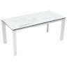 Стол обеденный CORNER 120 раздвижной, столешница керамическая MATTE STATUARIO WHITE MARBLE CERAMIC, каркас WHITE, DISAUR