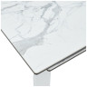 Стол обеденный CORNER 120 раздвижной, столешница керамическая MATTE STATUARIO WHITE MARBLE CERAMIC, каркас WHITE, DISAUR