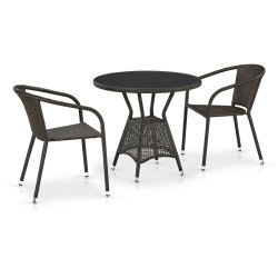 Комплект плетеной мебели T707ANS/Y137C-W53 2Pcs Brown
