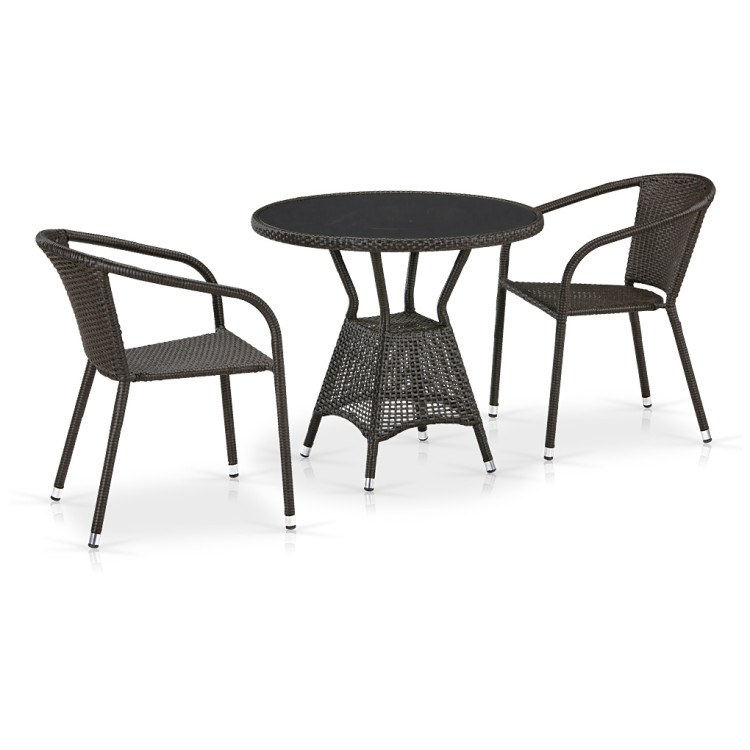 Кофейные комплекты Комплект плетеной мебели T707ANS/Y137C-W53 2Pcs Brown