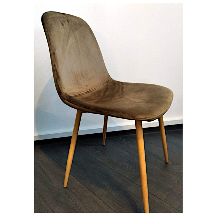 Стулья DC801 Стул мягкий, КОРИЧНЕВЫЙ велюр 3723, каркас металл дерево