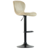 Полубарные стулья DC818 Стул барный мягкий, БЕЖЕВЫЙ экокожа, каркас металл черный
