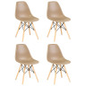 Стулья Набор 4 шт Стул обеденный DOBRIN DSW, ножки светлый бук, цвет бежевый (GR-03)