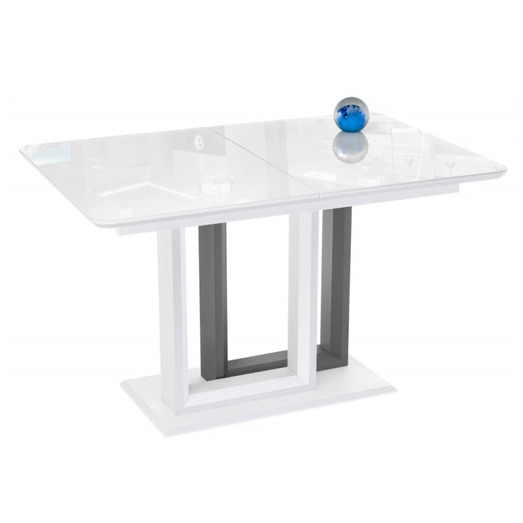 Стеклянные столы Санса белый / белая шагрень