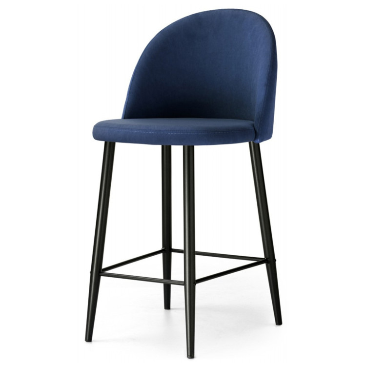 АМИЗУРЕ полубарный стул с обивкой тканью велюр, цвет темно-синий
