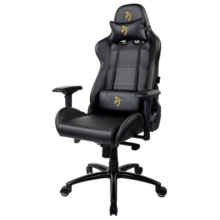 Геймерские кресла Компьютерное кресло (для геймеров) Arozzi Verona Signature Black PU - Gold Logo