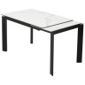 Стол обеденный CORNER 120 раздвижной, столешница керамическая MATTE STATUARIO WHITE MARBLE CERAMIC, каркас BLACK, DISAUR