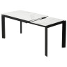 Стол обеденный CORNER 120 раздвижной, столешница керамическая MATTE STATUARIO WHITE MARBLE CERAMIC, каркас BLACK, DISAUR