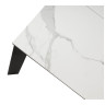 Стол обеденный CORNER 120 раздвижной, столешница керамическая MATTE STATUARIO WHITE MARBLE CERAMIC, каркас BLACK, DISAUR
