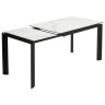 Стол обеденный CORNER 120 раздвижной, столешница керамическая MATTE STATUARIO WHITE MARBLE CERAMIC, каркас BLACK, DISAUR