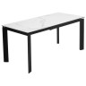 Стол обеденный CORNER 120 раздвижной, столешница керамическая MATTE STATUARIO WHITE MARBLE CERAMIC, каркас BLACK, DISAUR