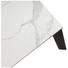 Стол обеденный CORNER 120 раздвижной, столешница керамическая MATTE STATUARIO WHITE MARBLE CERAMIC, каркас BLACK, DISAUR