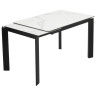 Стол обеденный CORNER 120 раздвижной, столешница керамическая MATTE STATUARIO WHITE MARBLE CERAMIC, каркас BLACK, DISAUR