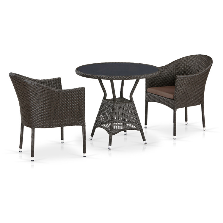 Кофейные комплекты Комплект плетеной мебели T707ANS/Y350-W53 2Pcs Brown